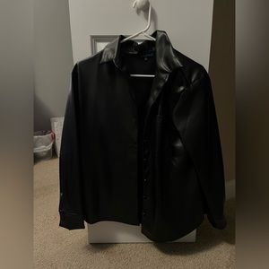 Black leather jacket